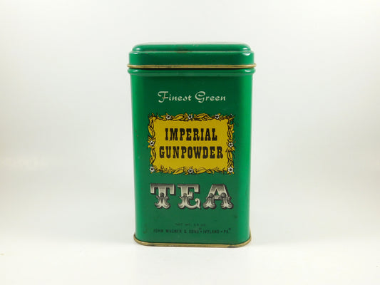 Vintage Finest Green Imperial Gunpowder Tea Empty Tin