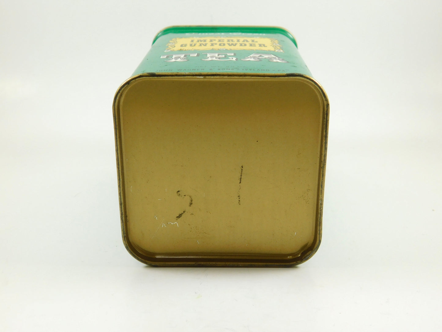 Vintage Finest Green Imperial Gunpowder Tea Empty Tin