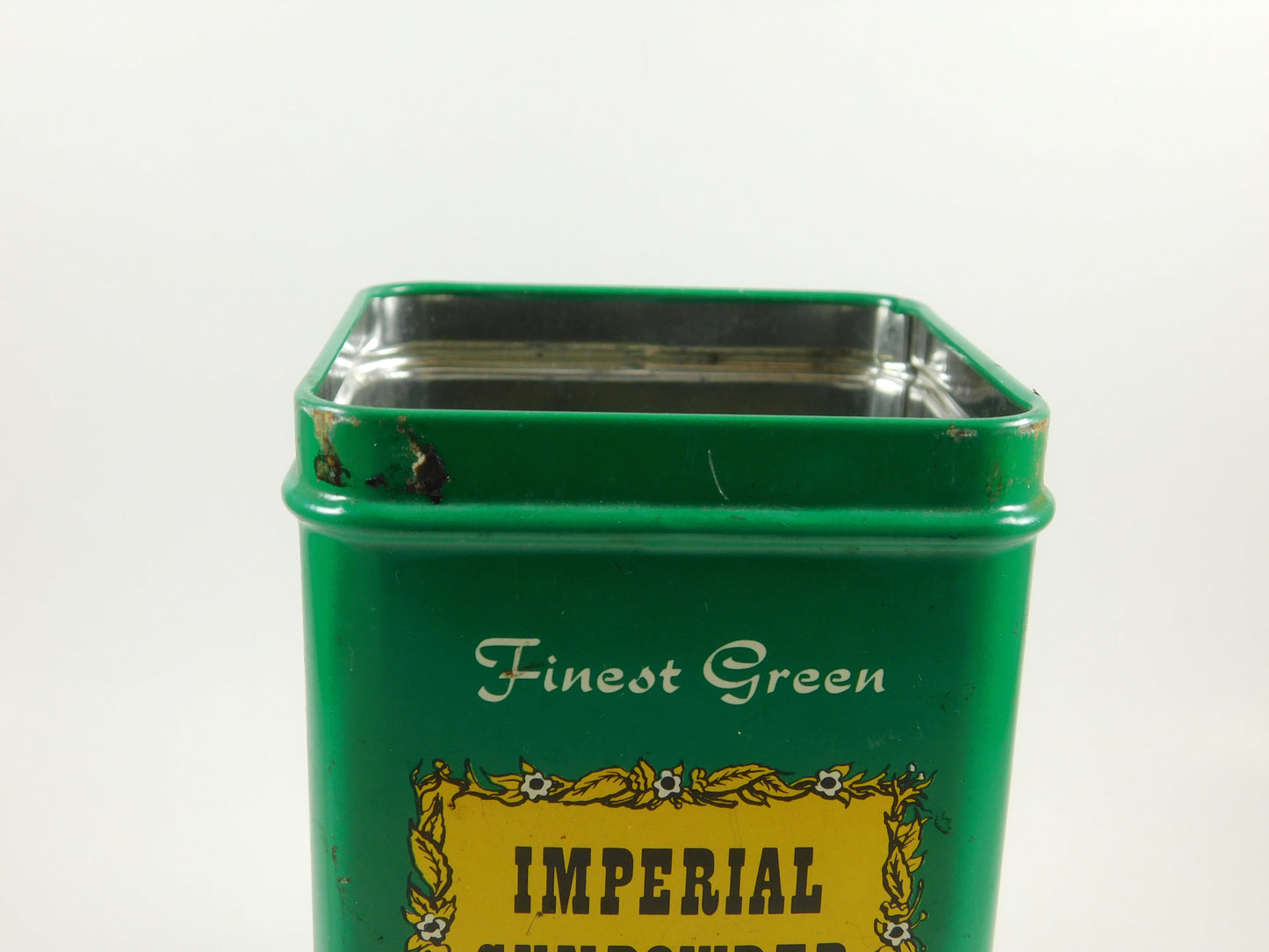 Vintage Finest Green Imperial Gunpowder Tea Empty Tin