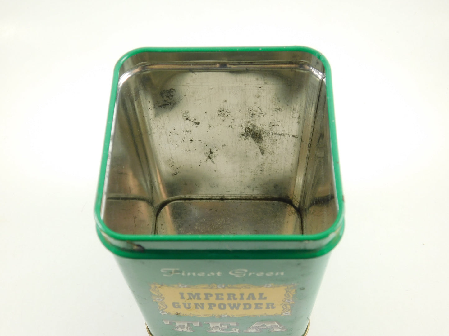 Vintage Finest Green Imperial Gunpowder Tea Empty Tin