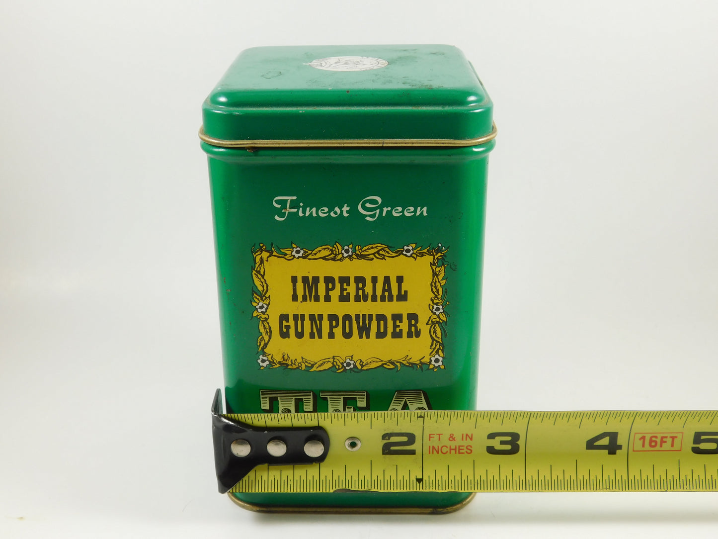 Vintage Finest Green Imperial Gunpowder Tea Empty Tin