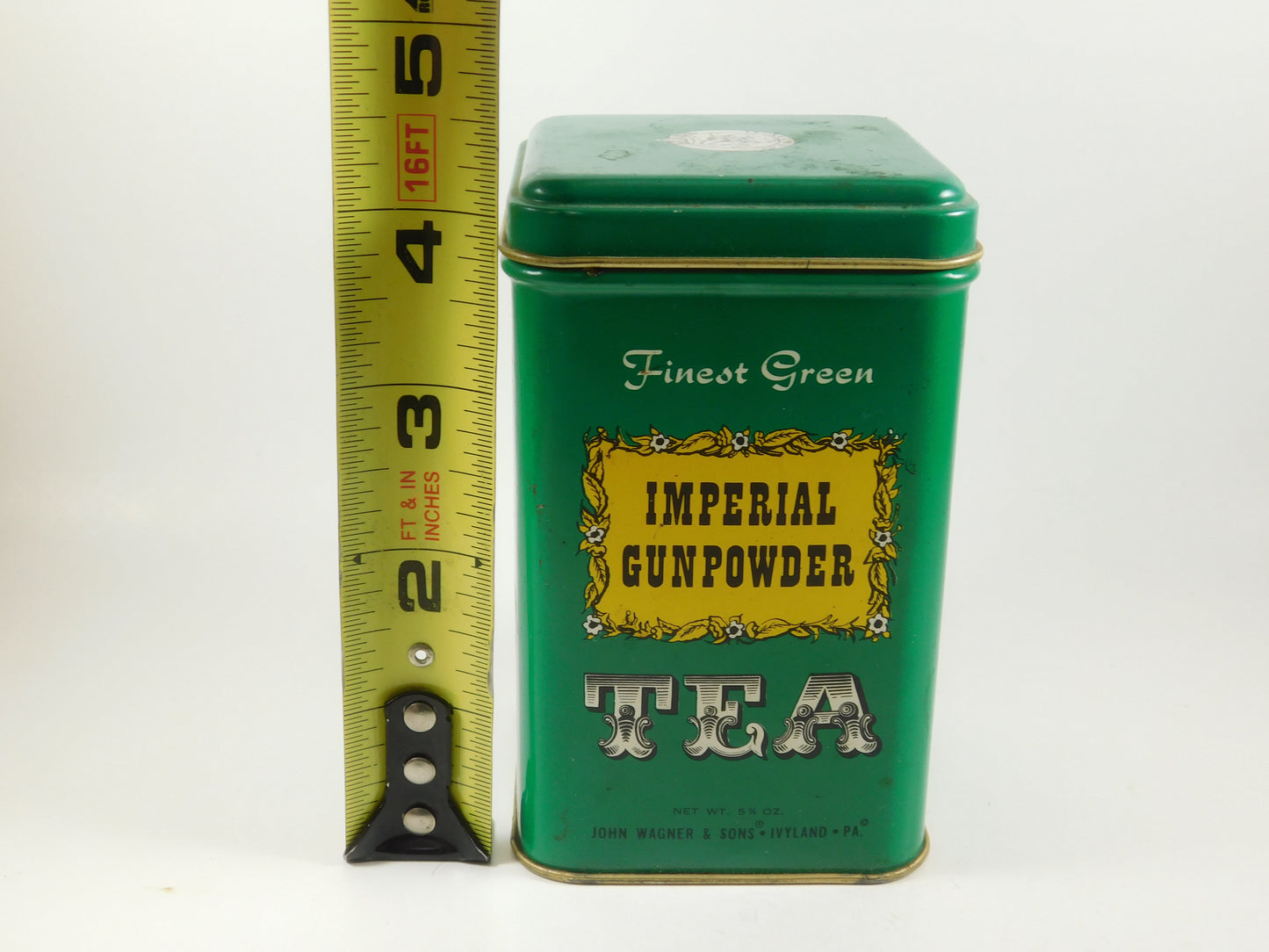 Vintage Finest Green Imperial Gunpowder Tea Empty Tin