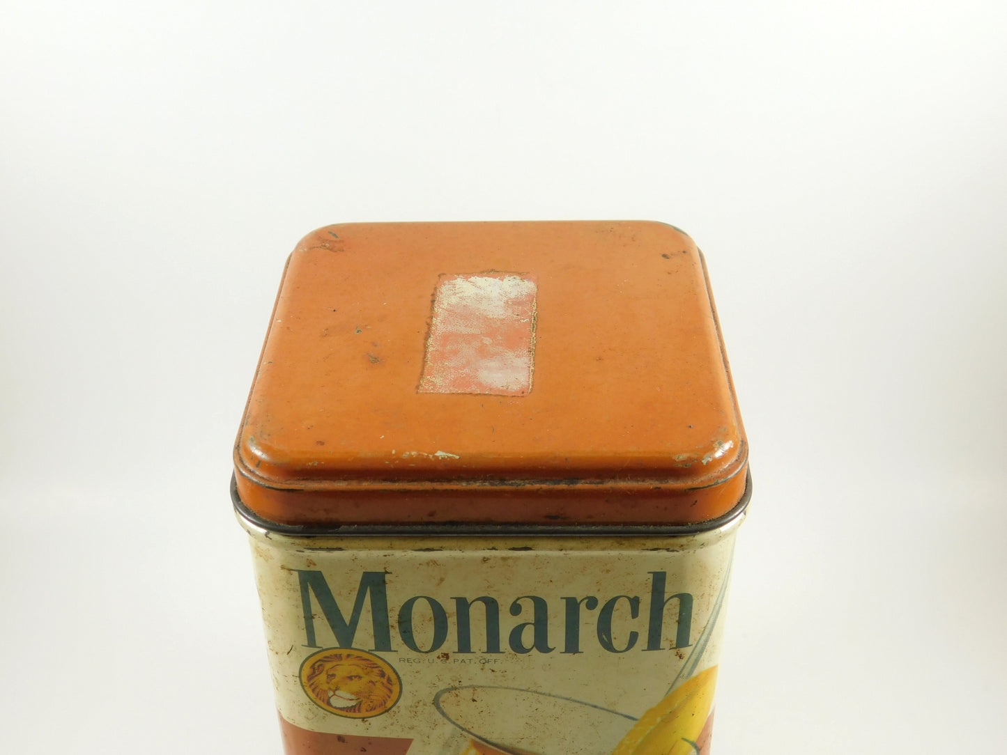 Vintage Monarch Orange Pekoe Tea Metal Tin