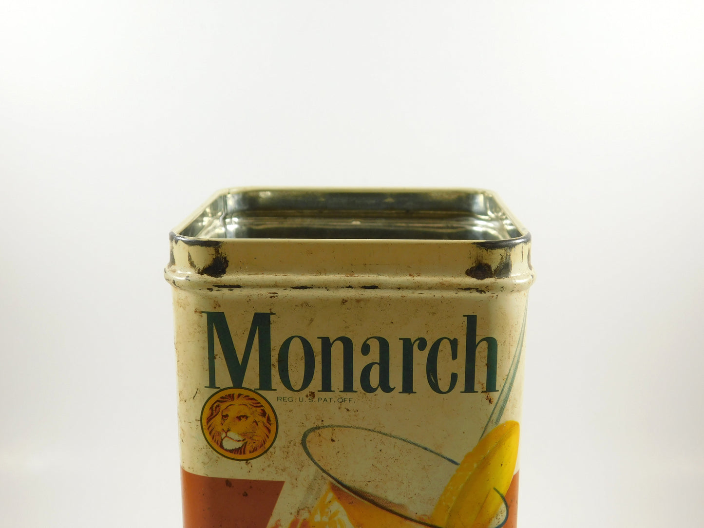 Vintage Monarch Orange Pekoe Tea Metal Tin