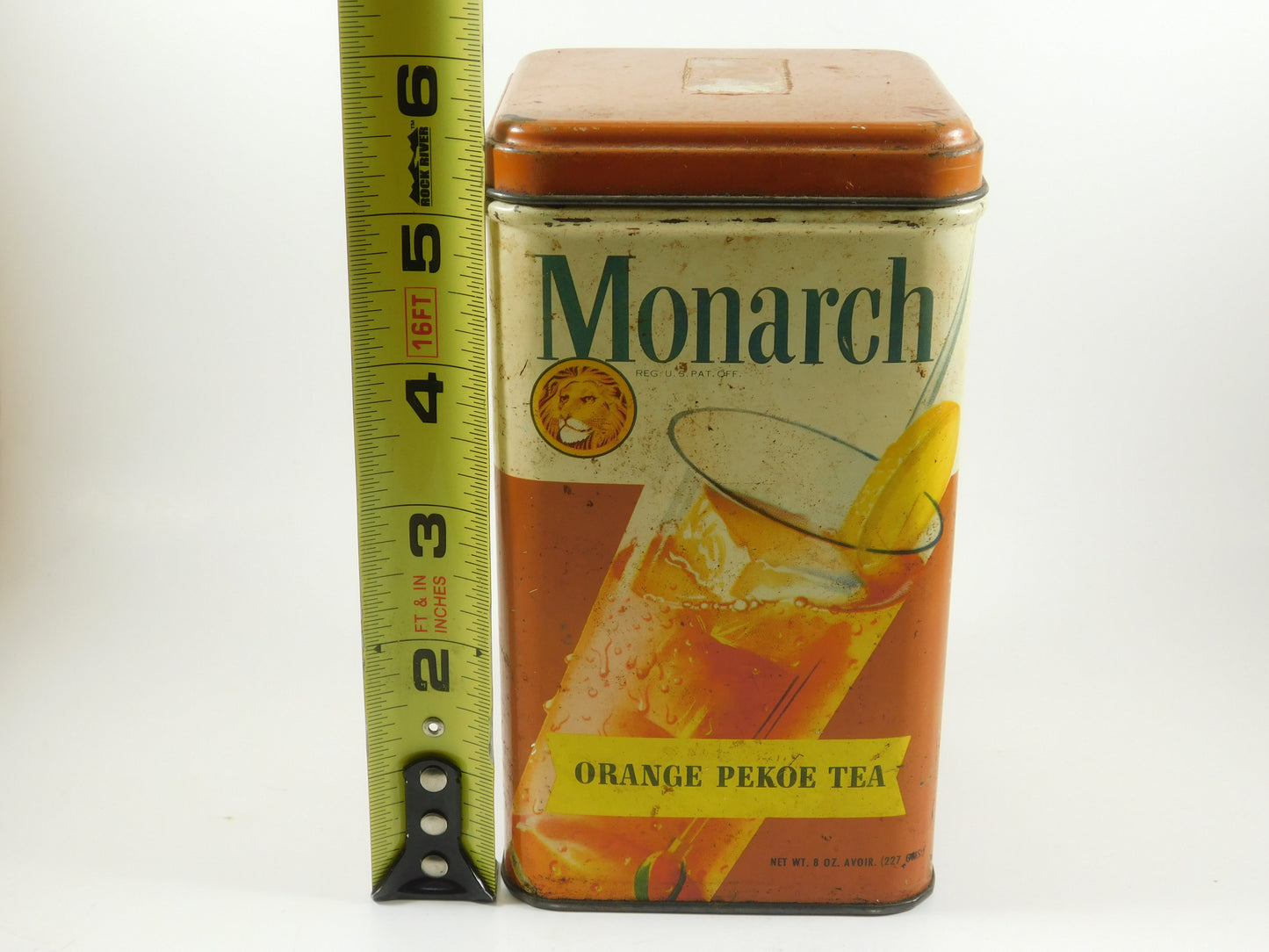 Vintage Monarch Orange Pekoe Tea Metal Tin