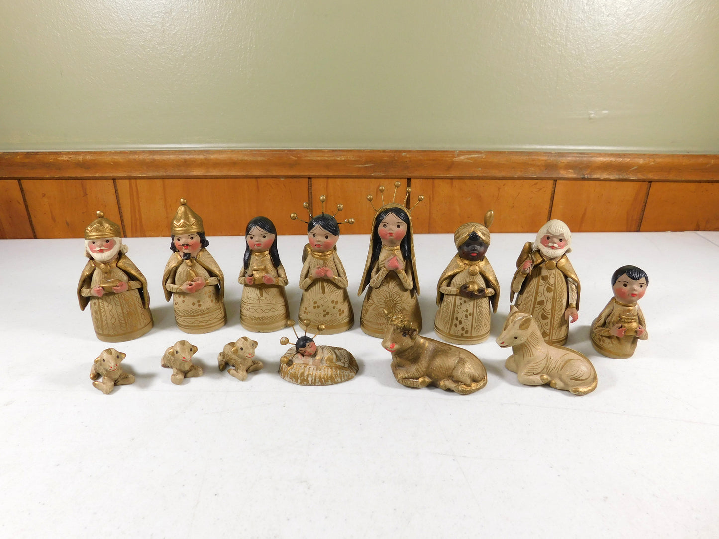 Vintage Mexican Clay Nativity Set Christmas