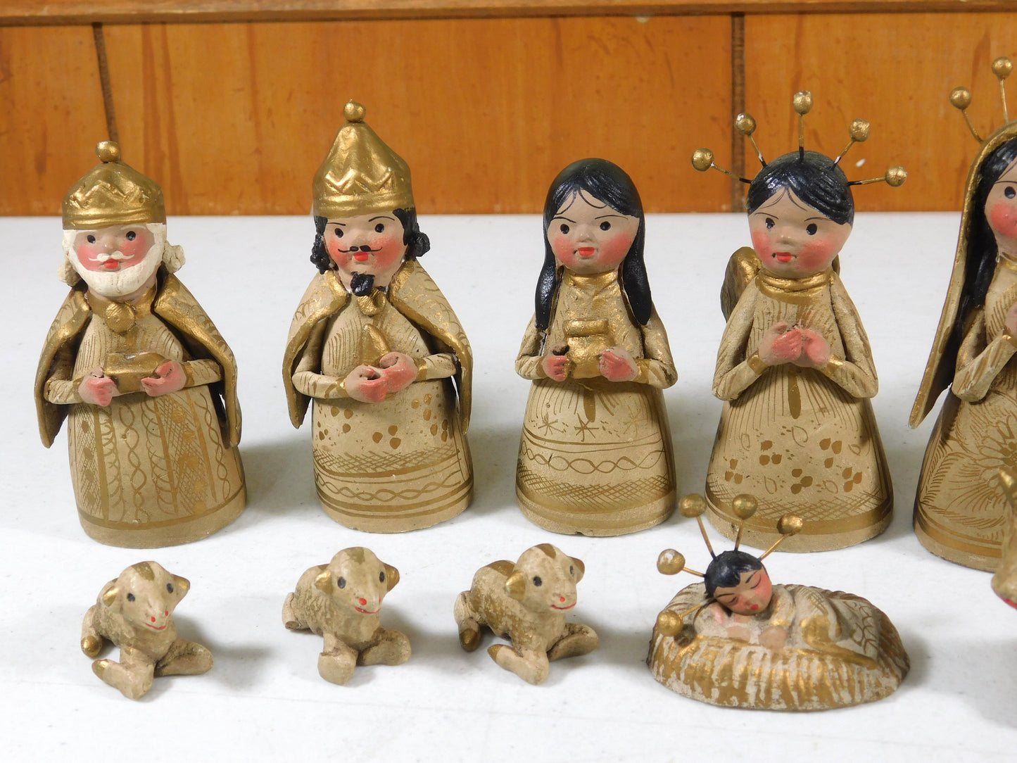 Vintage Mexican Clay Nativity Set Christmas