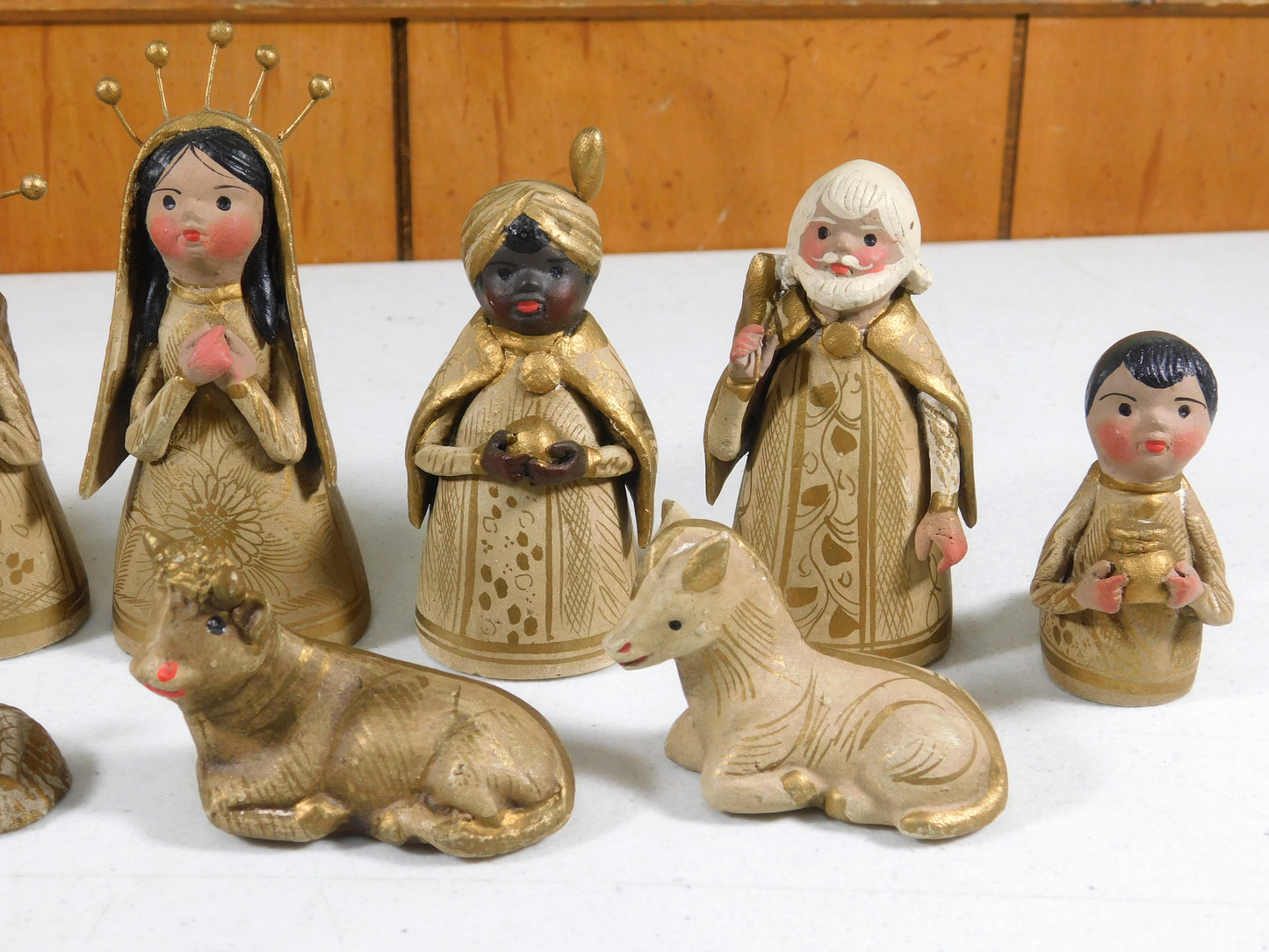 Vintage Mexican Clay Nativity Set Christmas