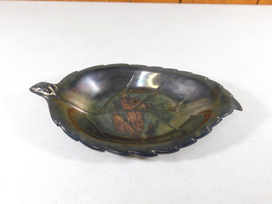 Vintage International Silver Company Metal Leaf Tray