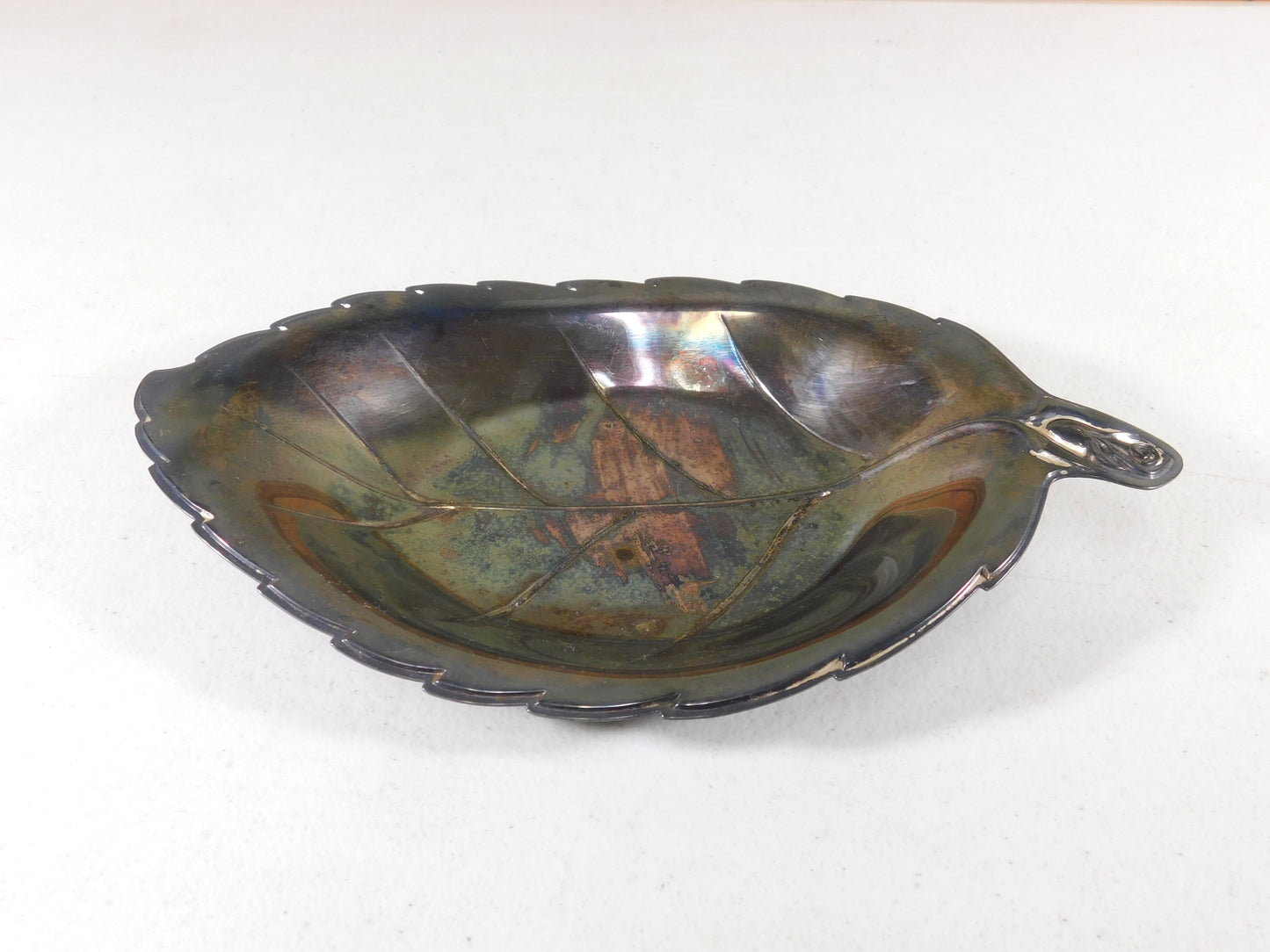 Vintage International Silver Company Metal Leaf Tray