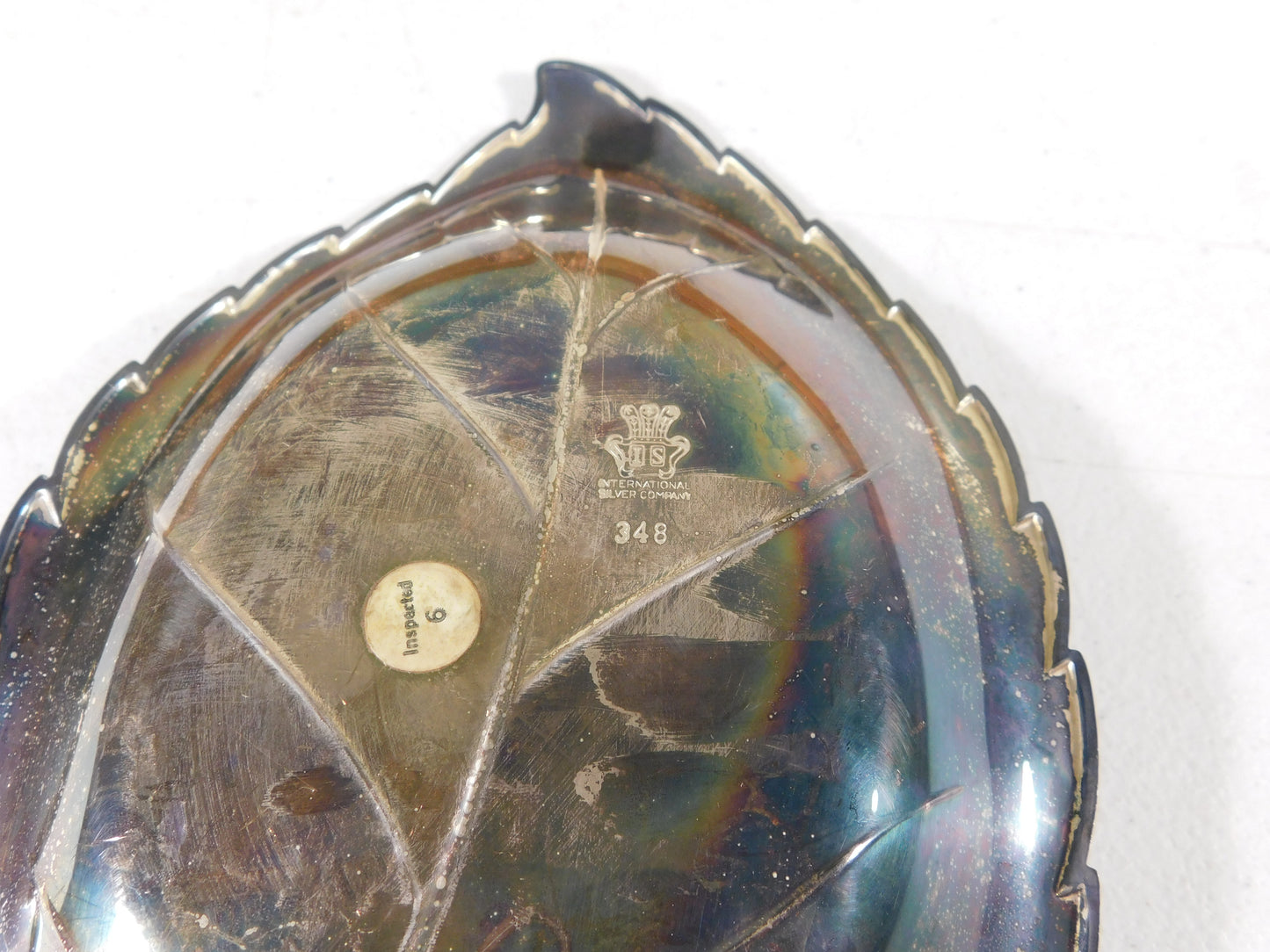 Vintage International Silver Company Metal Leaf Tray