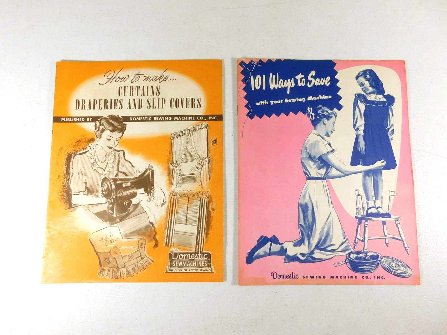 2 Vintage Books How to Make Curtains & 101 Ways to Save with your Sewing Machine