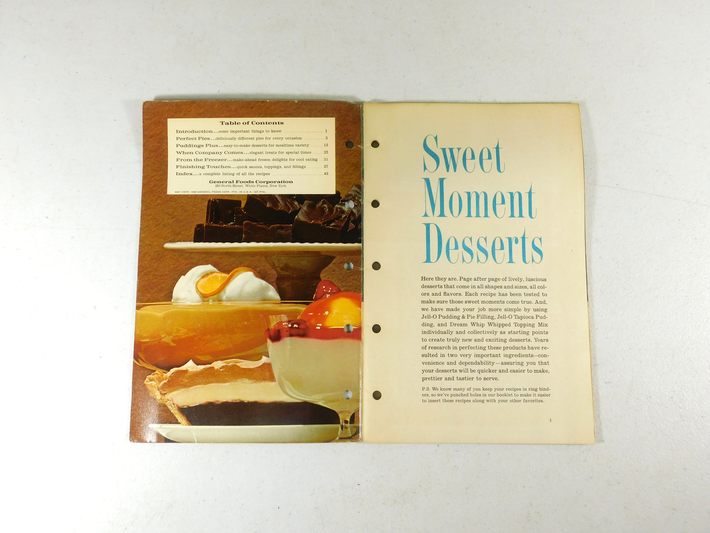 Vintage Sweet Moment Desserts Cook Book