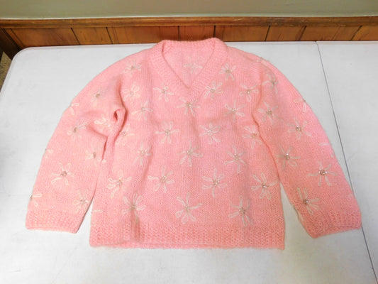 Vintage Hand Made Pink Sweater