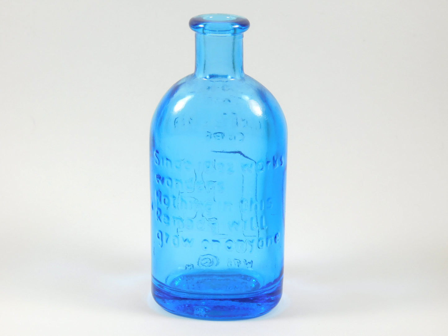 Vintage Blue Glass Frank's Safe Kidney, Liver Cure Empty Bottle