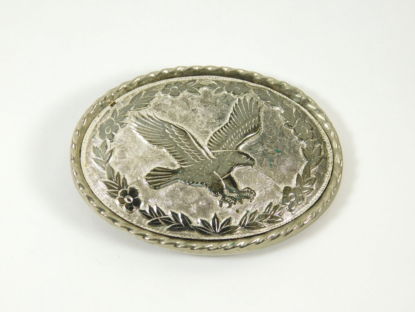 Vintage Soaring Eagle Silvertone USA Belt Buckle