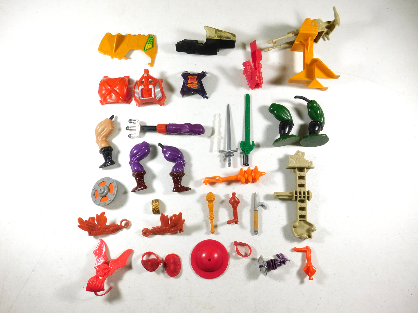 Lot of Vintage Masters of the Universe MOTU Parts, Pieces, Weapons, Accessories