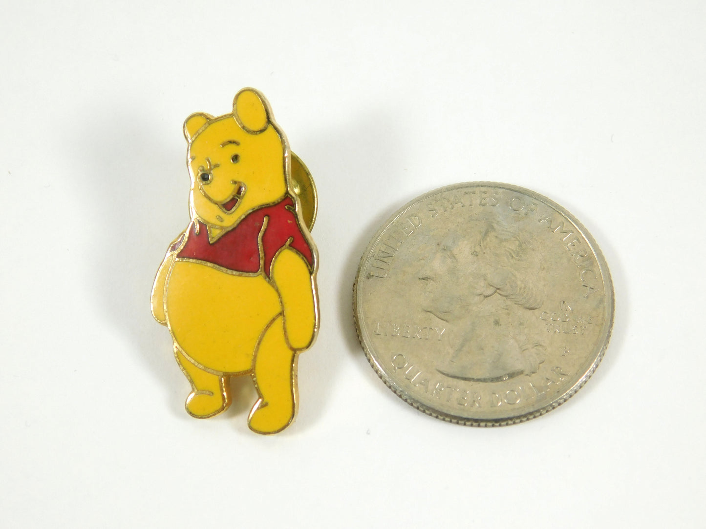 Vintage Winnie The Pooh Enamel Lapel Pin Button