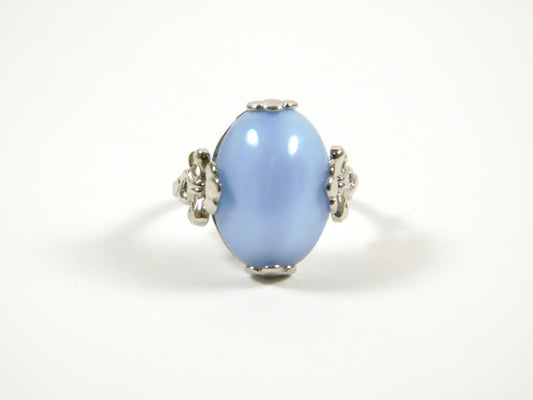 Vintage Avon Silver Tone Blue Ring Size 5.5