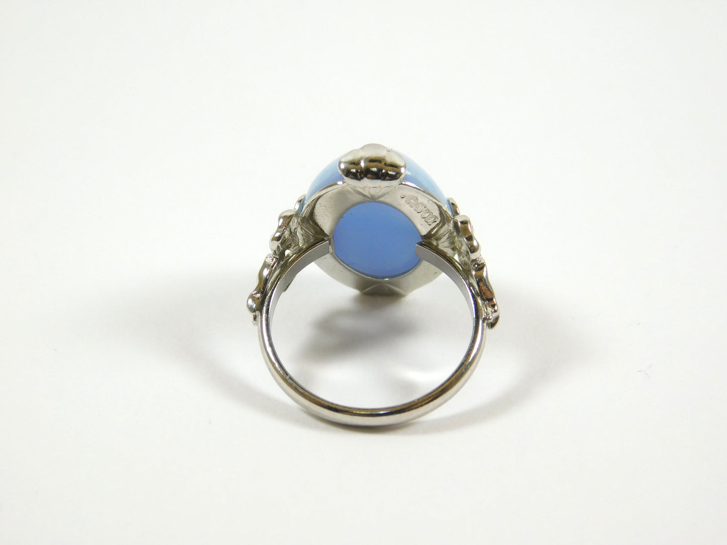 Vintage Avon Silver Tone Blue Ring Size 5.5