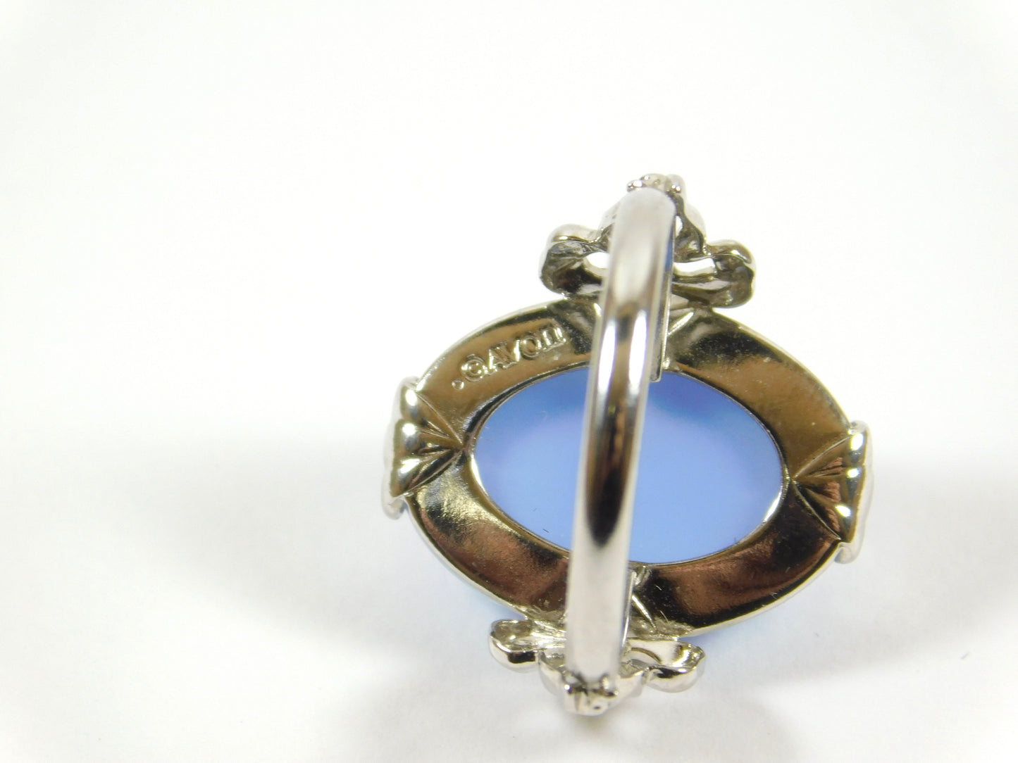 Vintage Avon Silver Tone Blue Ring Size 5.5