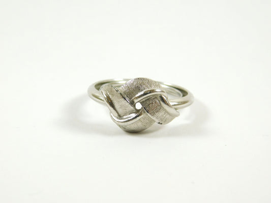 Vintage Avon Love Knot Silver Tone Adjustable Ring