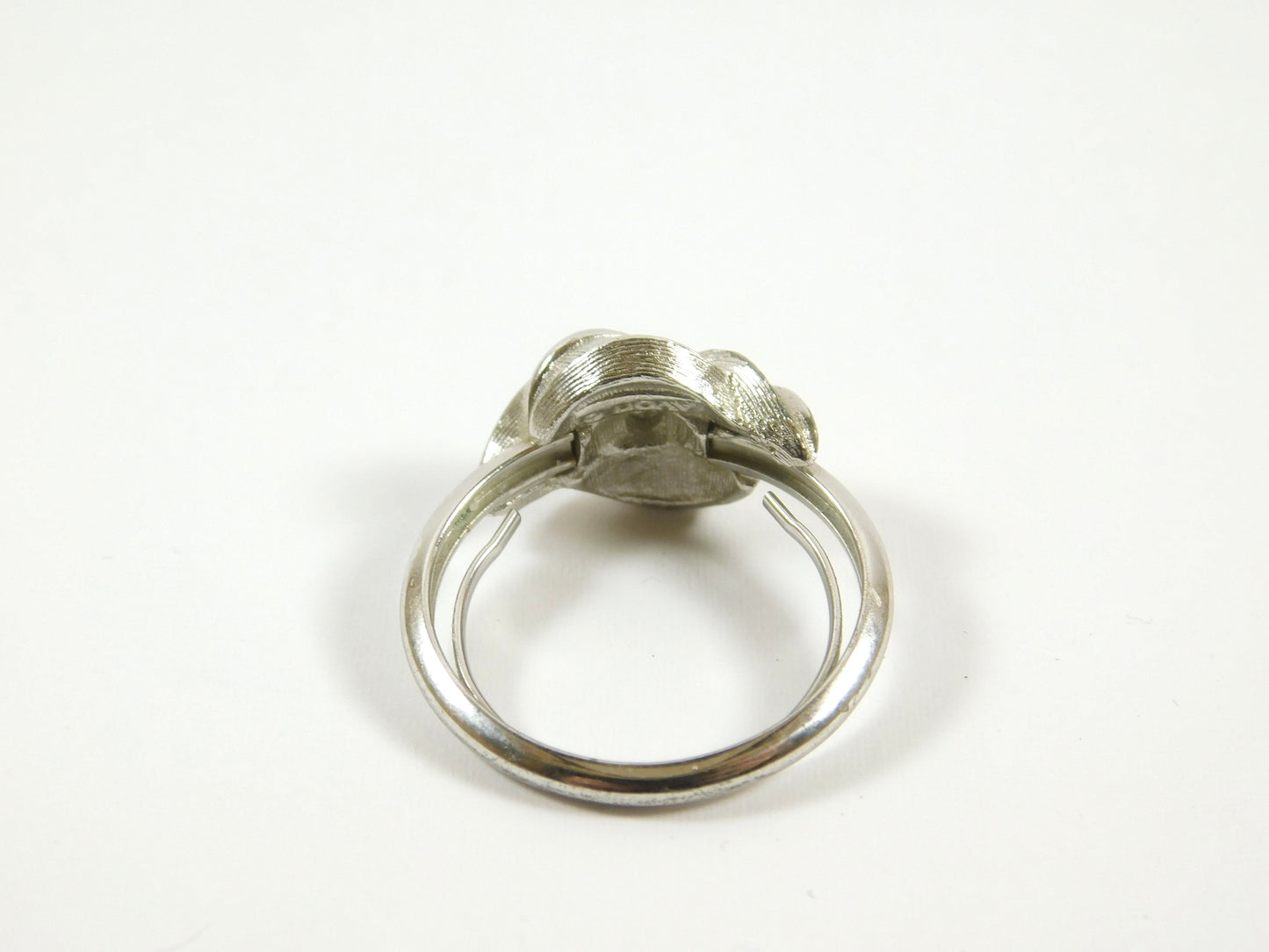 Vintage Avon Love Knot Silver Tone Adjustable Ring