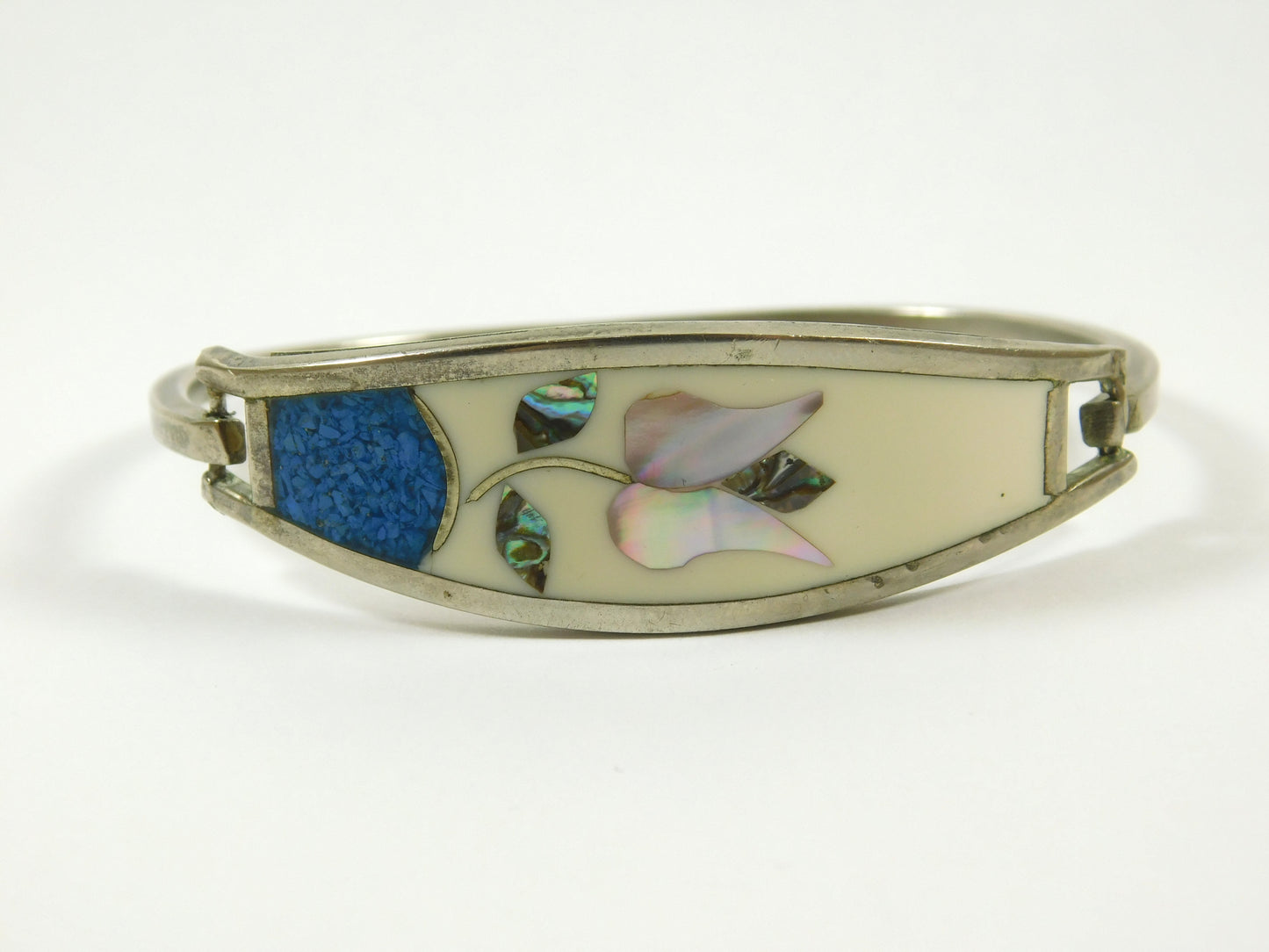 Vintage Mexico Flower Cuff Bracelet