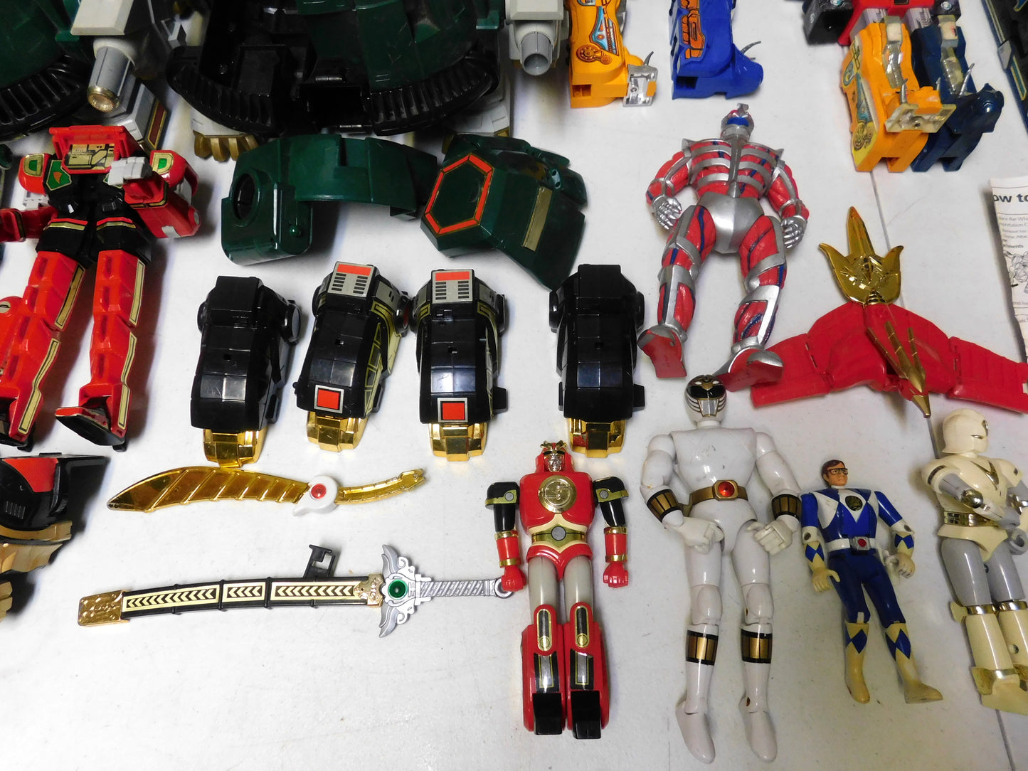 Lot of Misc Power Rangers Toys Parts and Pieces, Weapons, For Parts or Repair