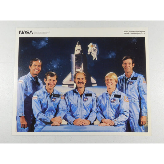 Vintage NASA Photo Print "Crew of Eleventh Space Shuttle 41-C" 8 x 10 Picture