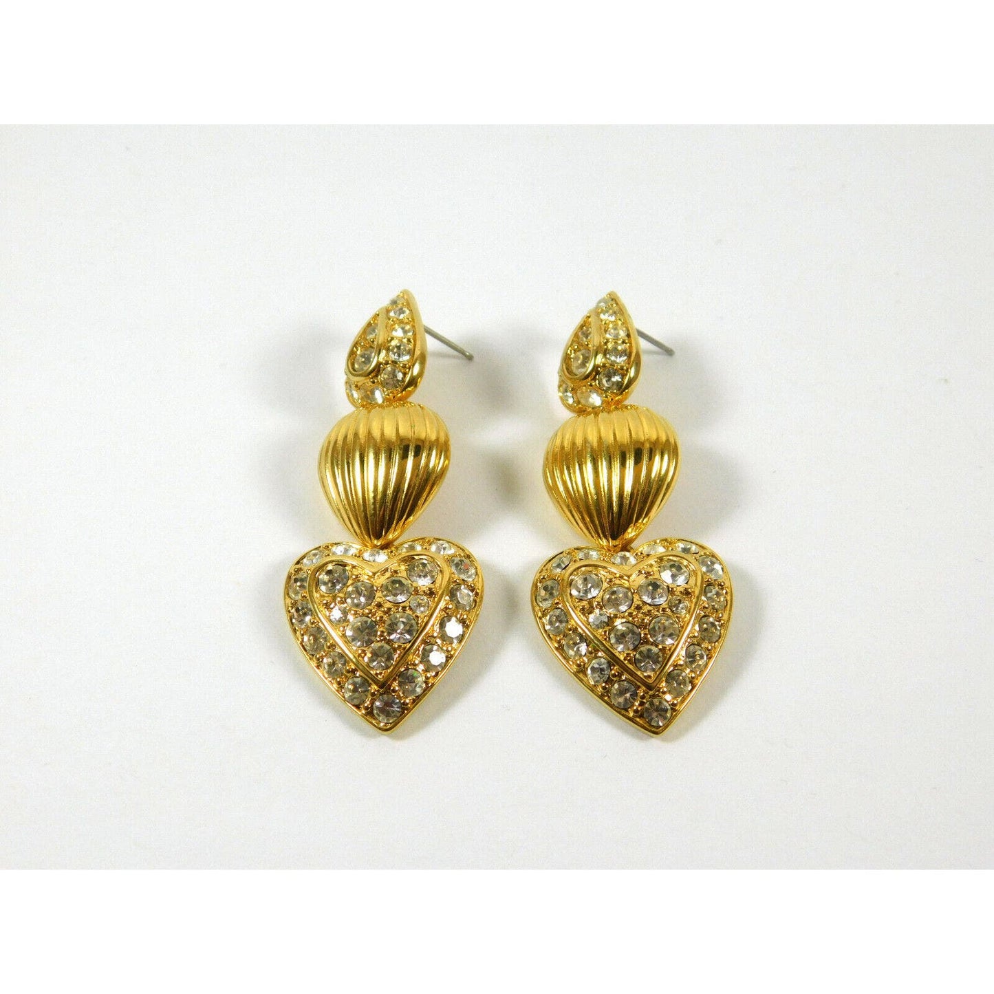 Vintage Nolan Miller Dangling 3 Piece Heart Shaped Earrings