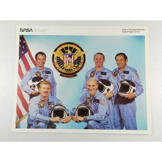 Vintage NASA Photo Print "Crew of Space Shuttle Orbital 51-C" 8 x 10 Picture